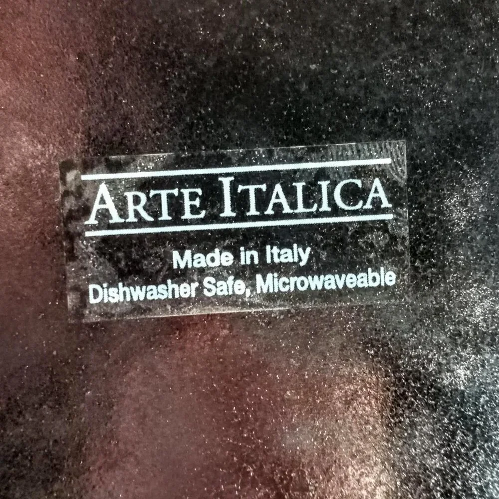 Arte Italica Merletto Metallic Square Ceramic Tray